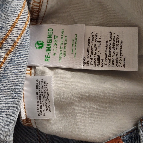 J. Crew 28P Demi Boot Crop Distressed Cotton Tencel Blend Blue Jeans - Picture 10 of 16